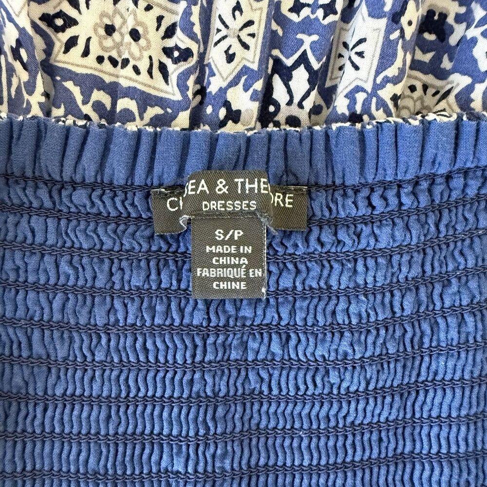 Chelsea & Theodore Small Blue Sleeveless Bohemian Ruffle Maxi Dress Cottagecore - Picture 9 of 13